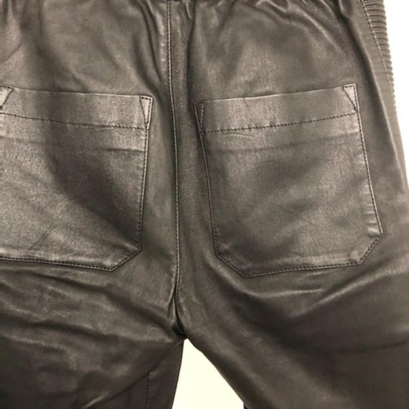 WOMANS LIMITED EDITION BALMAIN X H&M  BLACK CHIC LEATHER BIKER JOGGERS SIZE XS - Picture 10 of 16